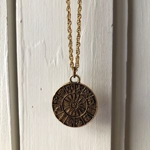 urban outfitters gold astrology pendant necklace